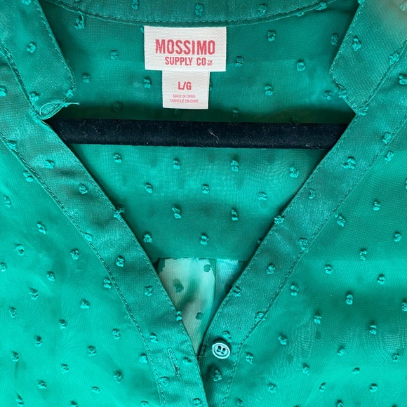 Mossimo Green Sheer Button-Up Dress - Picture 2 of 4